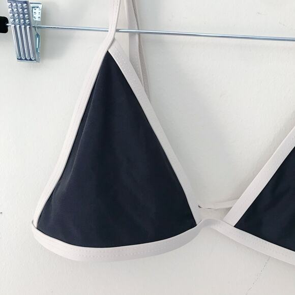 New Tavik Jett Colorblock Triangle Bikini Top Black and Cream Women's Size L - Picture 6 of 11